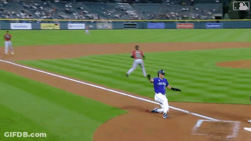 Baseball Player In Purple Uniform Saying Washington GIF