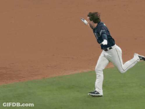Baseball Player In Rays Jersey Running GIF