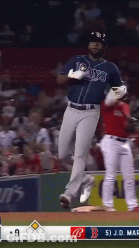 Baseball Player In Rays Jersey Running GIF