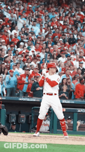 Baseball Player In Red And White Uniform GIF
