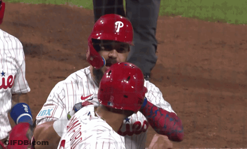 Baseball Player In Red Helmet With P GIF