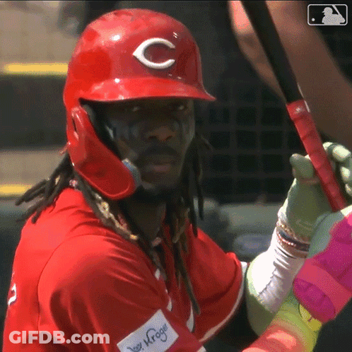 Baseball Player In Red Helmet With White C GIF