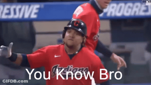 Baseball Player In Red Indiana Jersey GIF
