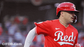 Baseball Player In Red Jersey And Red Helmet GIF