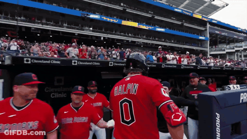 Baseball Player In Red Jersey Number 0 GIF
