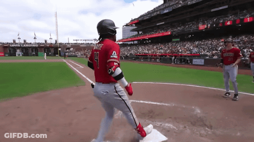 Baseball Player In Red Jersey Number 24 GIF