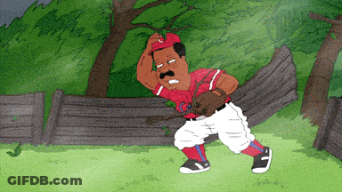 Baseball Player In Red Jersey With C GIF