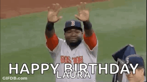 Baseball Player In Red Sox Hat Saying Happy Birthday GIF