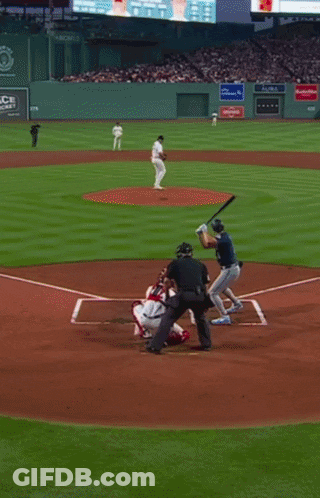 Baseball Player In Red Sox Jersey Talking To Player GIF
