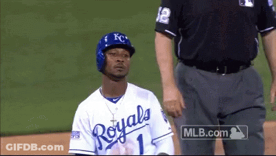 Baseball Player In Royals Jersey Kneeling GIF