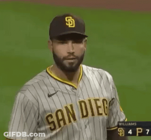 Baseball Player In San Diego Jersey And Hat GIF
