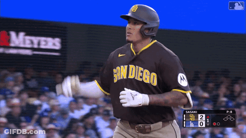 Baseball Player In San Diego Jersey Running Home GIF