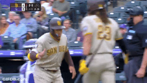 Baseball Player In San Diego Jersey Talking GIF