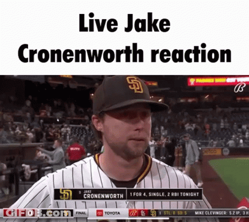 Baseball Player In San Diego Padres Hat Looking At Camera GIF
