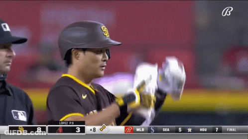 Baseball Player In San Diego Padres Uniform On Field GIF