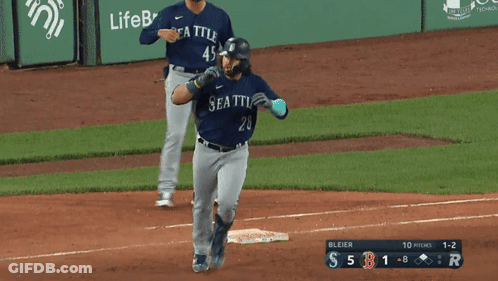 Baseball Player In Seattle 28 Jersey GIF