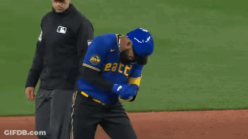 Baseball Player In Seattle Jersey Being Helped Off Field GIF