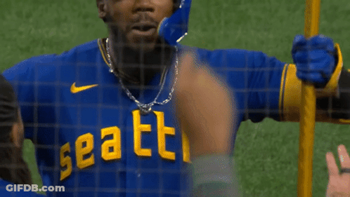 Baseball Player In Seattle Jersey GIF