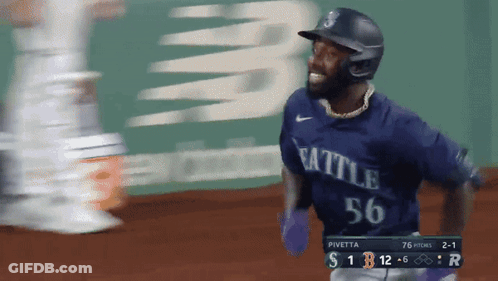 Baseball Player In Seattle Jersey Running GIF