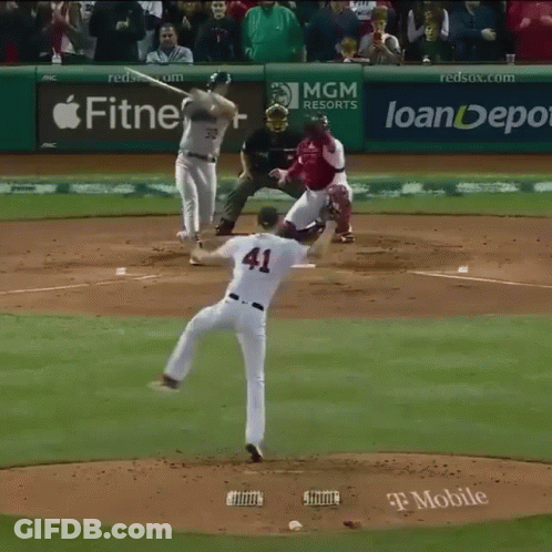 Baseball Player In Sox Jersey Close Up GIF