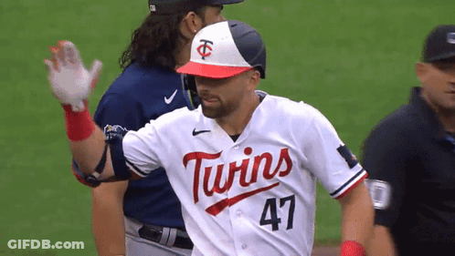 Baseball Player In Twins Jersey Number 47 GIF
