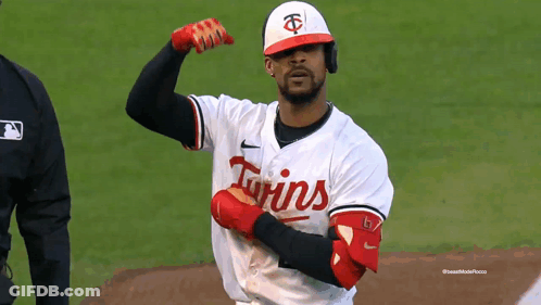 Baseball Player In Twins Uniform GIF