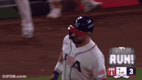 Baseball Player In USA Jersey GIF
