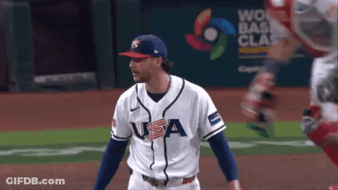 Baseball Player In USA Jersey GIF