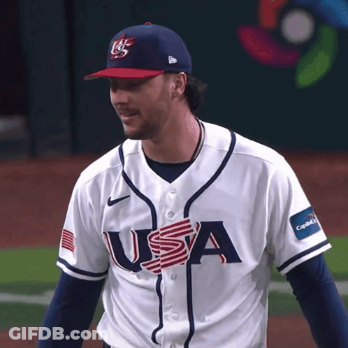 Baseball Player In USA Jersey And Hat GIF