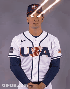 Baseball Player In USA Jersey GIF