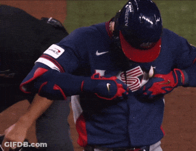 Baseball Player In USA Jersey GIF