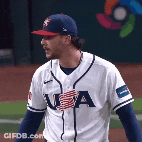 Baseball Player In USA Jersey GIF