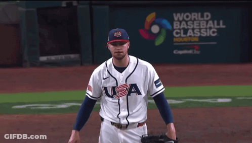 Baseball Player In USA Uniform GIF
