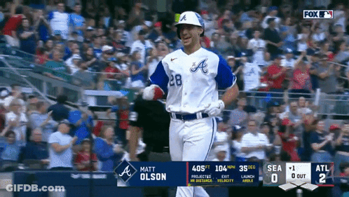 Baseball Player In White And Blue Uniform GIF