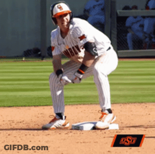 Baseball Player In White And Orange Wolves Uniform GIF