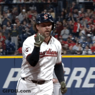 Baseball Player In White Guardians Uniform GIF