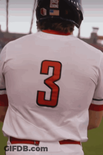 Baseball Player In White Jersey Number 3 GIF