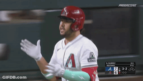 Baseball Player In White Jersey With Letter A GIF