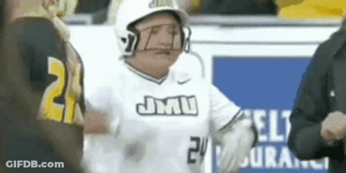 Baseball Player In White JMU Jersey GIF