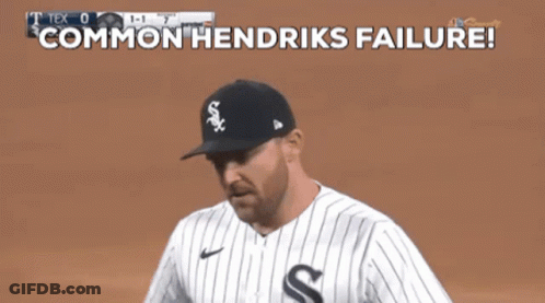 Baseball Player In White Sox Uniform Says Common Hendriks Failure GIF