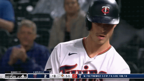 Baseball Player In White Twins Jersey GIF