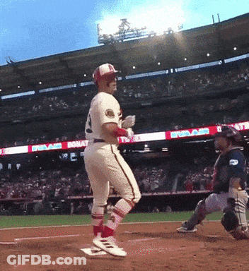 Baseball Player In White Uniform Number 4 GIF