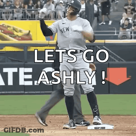 Baseball Player In Yankees Uniform Arm In Air GIF