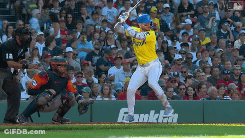 Baseball Player In Yellow Botox Jersey GIF