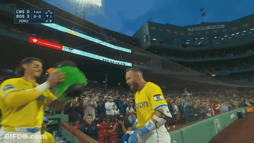 Baseball Player In Yellow Jersey Saying Union GIF