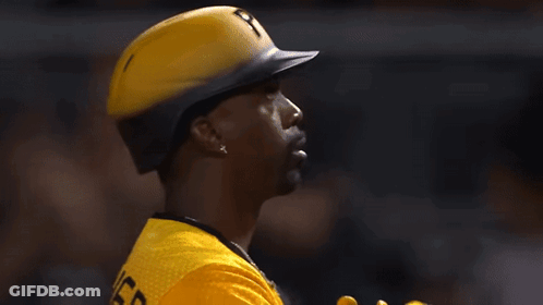 Baseball Player In Yellow Uniform With Letter P GIF