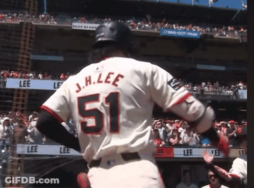 Baseball Player J.H. Lee Number 51 GIF