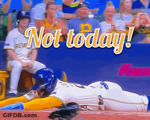 Baseball Player Laying On Ground Saying Not Today GIF