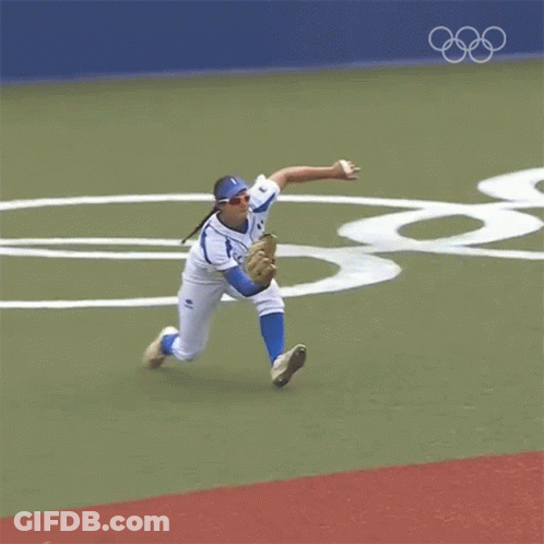 Baseball Player Laying On His Back Catching Ball GIF