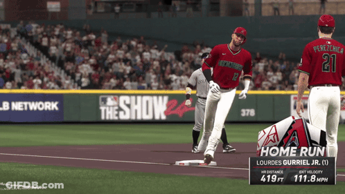 Baseball Player Lourdes Gurriel Jr. On Base GIF